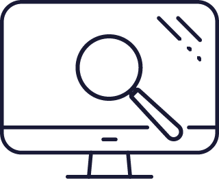 magnifying glass on screen icon DigitalXRAID icon