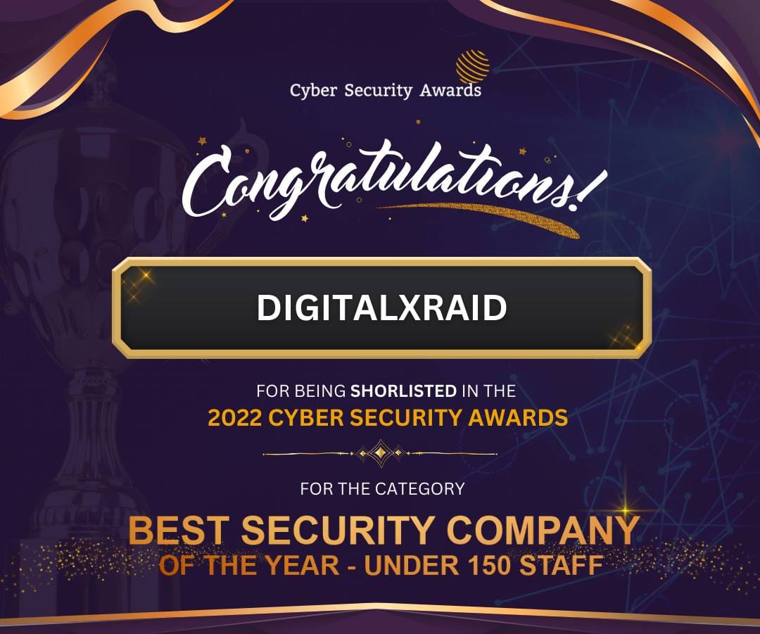 Cyber Security Awards 2022 - Finalist - Best Security Company of the Year