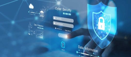 Top 10 Cyber Security Challenges for Businesses 2 Young businesswoman using laptop for cyber security protection